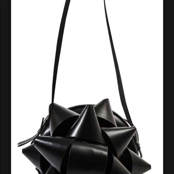 ♠️sold 🎀 MM6 MAISON MARGIELA BOW CROSSBODY black leather shoulder BAG - Picture 4 of 8